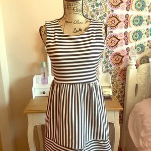 Striped black and white dress